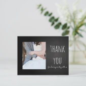 Chalkboard 結婚's Thank You Photo ポストカード (スタンド正面)