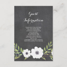 Chalkboard 色彩の鮮やか Anemones – 情報カード エンクロージャーカード