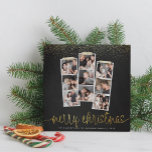 Chalkboard & 金ゴールドメリークリスマスホリデーフォト シーズンカード<br><div class="desc">今年で一番素晴らしい時間だ！3枚モダンずつ3枚の写真短冊と金ゴールドと白い和紙テーフェイクプをセットした休日の写真カード。下に読は、ご家族の名と年を記した手書きの台本に「メリークリスマス」と記されている。一番上に金ゴールドグリッターフェイク紙吹雪がある。これらのカードは、クリスマスの要素の手描きパターンを持つフェスティバルの赤い背景に逆に伝統的：ホリー、キャンディーキャン、ロビン、ミトン、鹿、松の枝、冬の果実など！自分のホリデーカードを9枚の家族の写真でお気に入りの作成しよう！クリック「このテンプレートをカスタマイズ」を開始するこのページのコレクションリンクを表示するか、詳細については弊社のストアをご覧デザイン!</div>