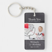Chalkboard 1st Birthday Boy写真名 キーホルダー (正面)