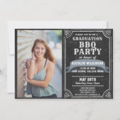Chalkboard 4フォトシンプル卒業式BBQパーティー 招待状 (正面)