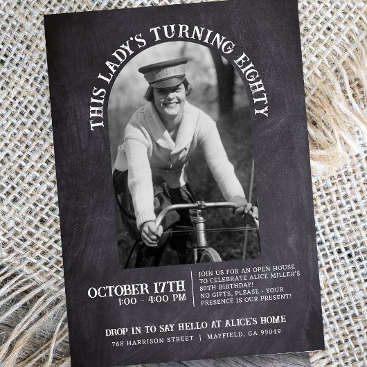 Chalkboard 80th誕生日オープンハウス2写真 招待状