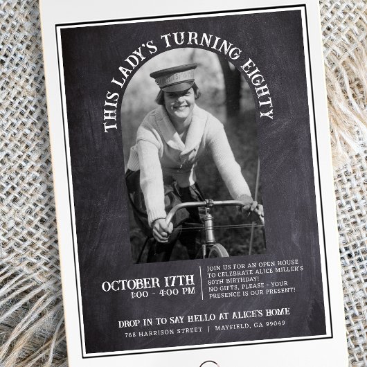 Chalkboard 80th誕生日オープンハウス2写真 招待状