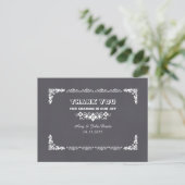 Chalkboard art deco'結婚's thank you notes deco3 ポストカード (スタンド正面)