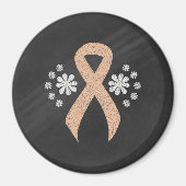 Chalkboard Awareness Peach Ribbon マグネット (正面)