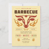 Chalkboard BBQグリルクックアウトサマーパーティー 招待状 (正面)