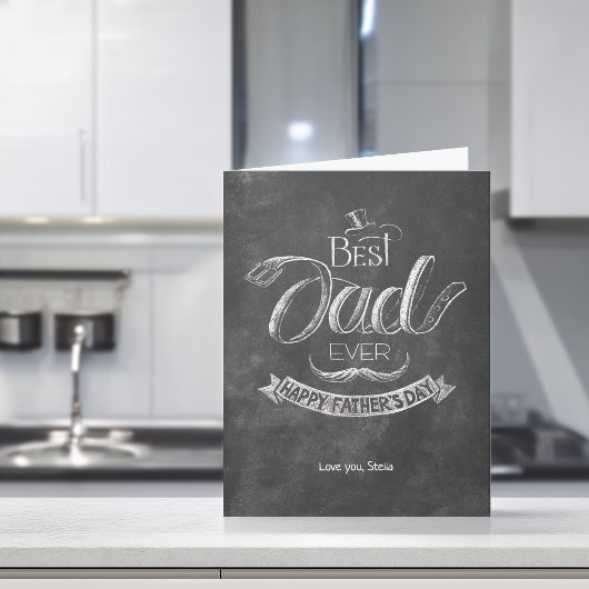 Chalkboard Best Dad Ever Father's Day カード