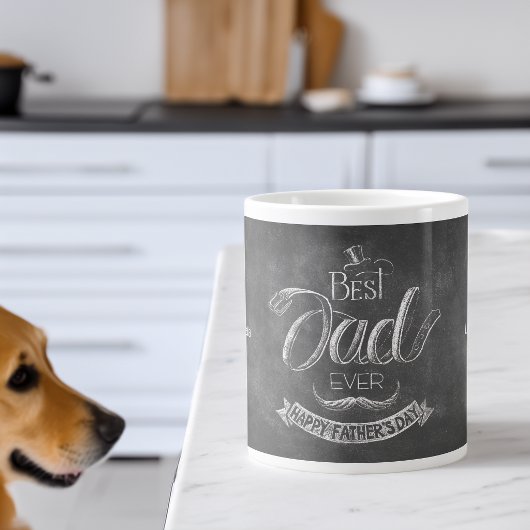 Chalkboard Best Dad Ever Father's Day Personalized ジャンボコーヒーマグカップ