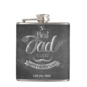 Chalkboard Best Dad Ever Father's Day Personalized フラスク (正面)