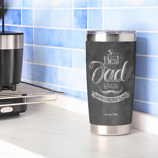 Chalkboard Best Dad Ever Father's Day Personalized 保温保冷タンブラー