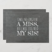 Chalkboard Bridesmaid /メイド・オブ・オーナー（花嫁付き添い人）提案 招待状 (正面/裏面)