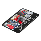 Chalkboard Brush Script 3 Photo Save The Date マグネット (左側)