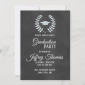 Chalkboard Cap & 葉Colors Grad招待状5" x 7" 招待状 (正面)