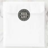 Chalkboard Christmas Nice List boho gift sticker ラウンドシール (バッグ)