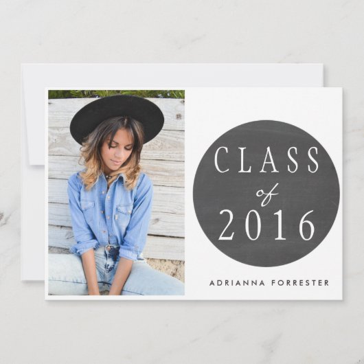 Chalkboard Class Of 2016卒業パーティー写真 招待状 (正面)