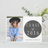 Chalkboard Class Of 2016卒業パーティー写真 招待状 (スタンド正面)