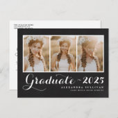Chalkboard Class of 2025 Photo Collage卒業 案内ポストカード (正面/裏面)