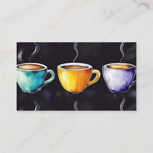 Chalkboard Coffee Shop Rewards Loyalty Punch Card 名刺 (裏面)