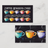 Chalkboard Coffee Shop Rewards Loyalty Punch Card 名刺 (正面/裏面)
