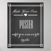 Chalkboard Create your own poster print ポスター (正面)