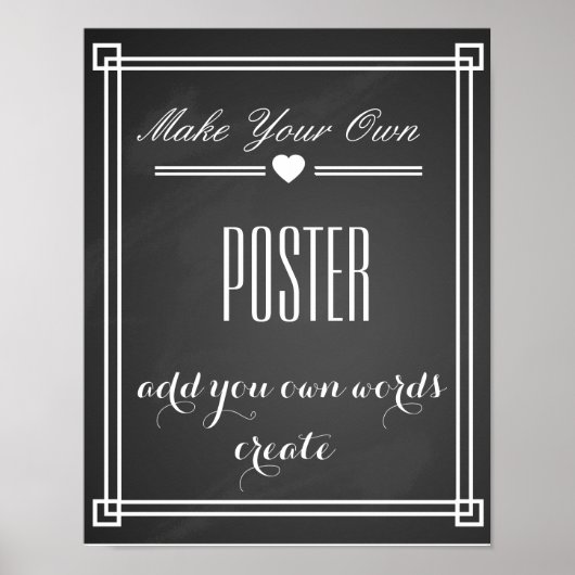 Chalkboard Create your own poster print ポスター (正面)
