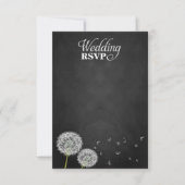 Chalkboard Dandelion Vintage Wedding RSVPカード (正面)