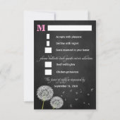 Chalkboard Dandelion Vintage Wedding RSVPカード (裏面)