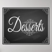 Chalkboard Dessert Table wedding or party print ポスター (正面)