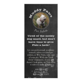 Chalkboard Dog Grooming Services ラックカード