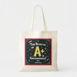 Chalkboard Doodle Tote Bag - A +素晴らしい！ トートバッグ