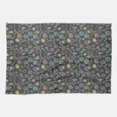 Chalkboard Easter Bunny Doodle Pattern キッチンタオル (横)