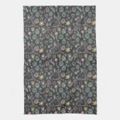 Chalkboard Easter Bunny Doodle Pattern キッチンタオル (縦)