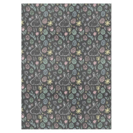 Chalkboard Easter Bunny Doodle Pattern テーブルクロス