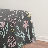 Chalkboard Easter Bunny Doodle Pattern テーブルクロス (インサイチュ)
