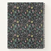 Chalkboard Easter Bunny Doodle Pattern ノートブック (裏面)