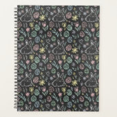 Chalkboard Easter Bunny Doodle Pattern プランナー手帳 (正面)