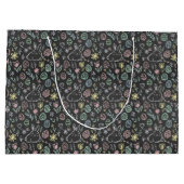 Chalkboard Easter Bunny Doodle Pattern Wrapping  ラージペーパーバッグ (裏面)