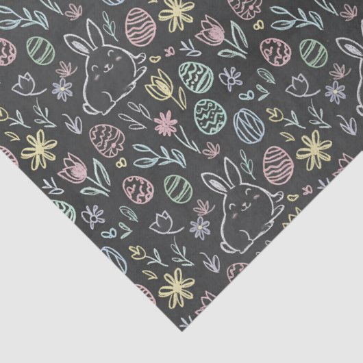 Chalkboard Easter Bunny Doodle Pattern Wrapping  薄葉紙 (詳細)
