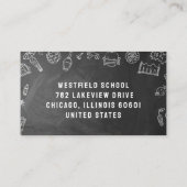 Chalkboard Elementary School Teacher Classroom 名刺 (裏面)