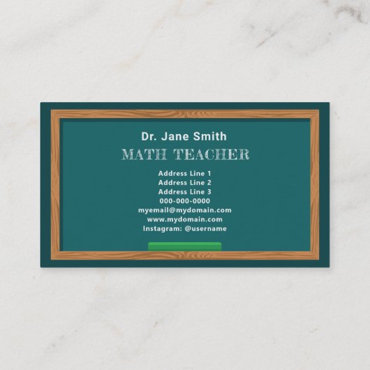 Chalkboard & Equation数学先生 名刺 (裏面)