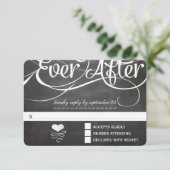 Chalkboard Ever AfterイニシャルタイポグラフィRSVP 出欠カード (スタンド正面)