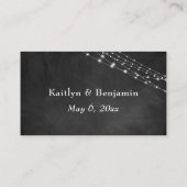 Chalkboard & Fairy Lightsの結婚ウェブサイト エンクロージャーカード (裏面)