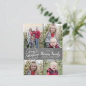 Chalkboard Farmhouseクリスマスフォト素朴カード シーズンポストカード (スタンド正面)