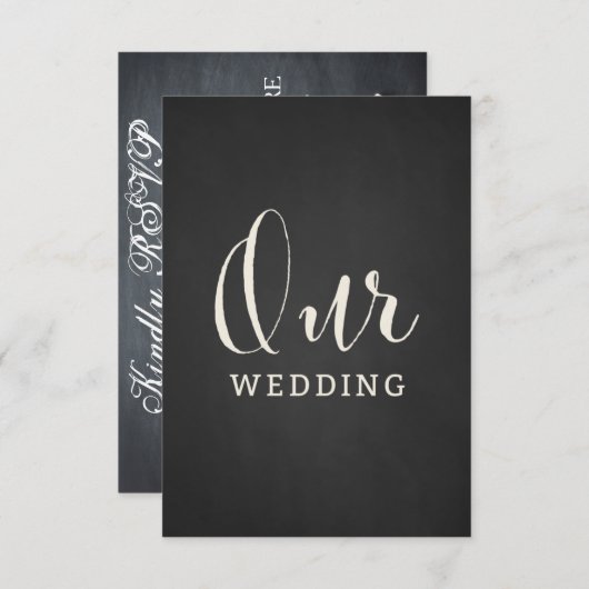 Chalkboard Forever & Always RSVPカード (正面/裏面)