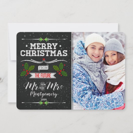 Chalkboard Future Mr.とMrs. Christmas 2の写真 シーズンカード (正面)