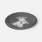 Chalkboard Giraffe Girls Baby Shower 7"プレート ペーパープレート (アングル)