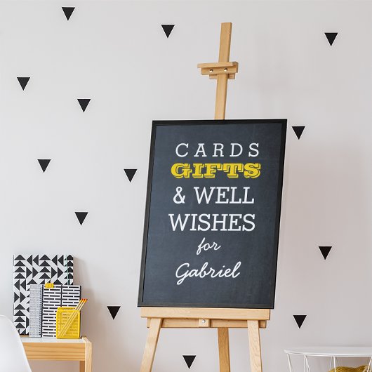 Chalkboard Gold Gift Table Sign ポスター
