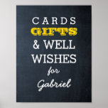 Chalkboard Gold Gift Table Sign ポスター<br><div class="desc">Mount or frame this poster on the Gift Table to let everyone know where to drop their cards and gifts!</div>