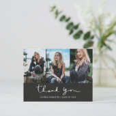 Chalkboard Graduation Thank Youタイポグラフィ写真 ポストカード (スタンド正面)