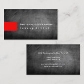 Chalkboard Gray Red Makeup Artist名刺 名刺 (正面/裏面)
